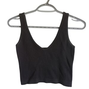 Unbranded‎ Black Ribbed Crop Top Size Small